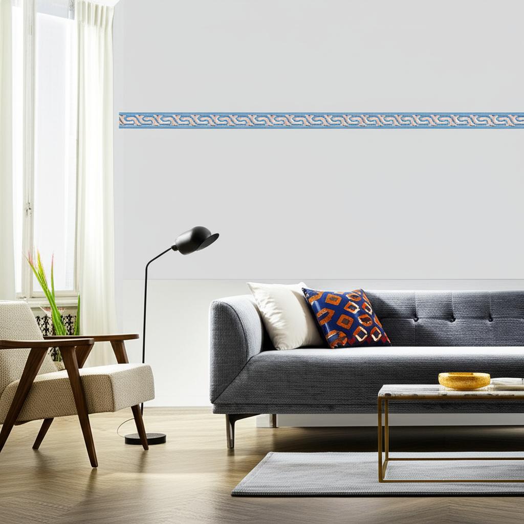 Bosphorus Border Peacock by Schumacher Ottoman Chic Hand-Printed Decorative Border – 5006720