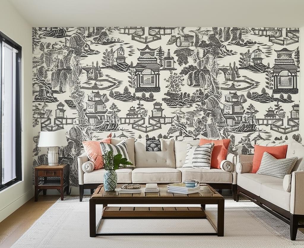 NANJING Smoke Scenic Chinoiserie Wallpaper – Schumacher 5006913