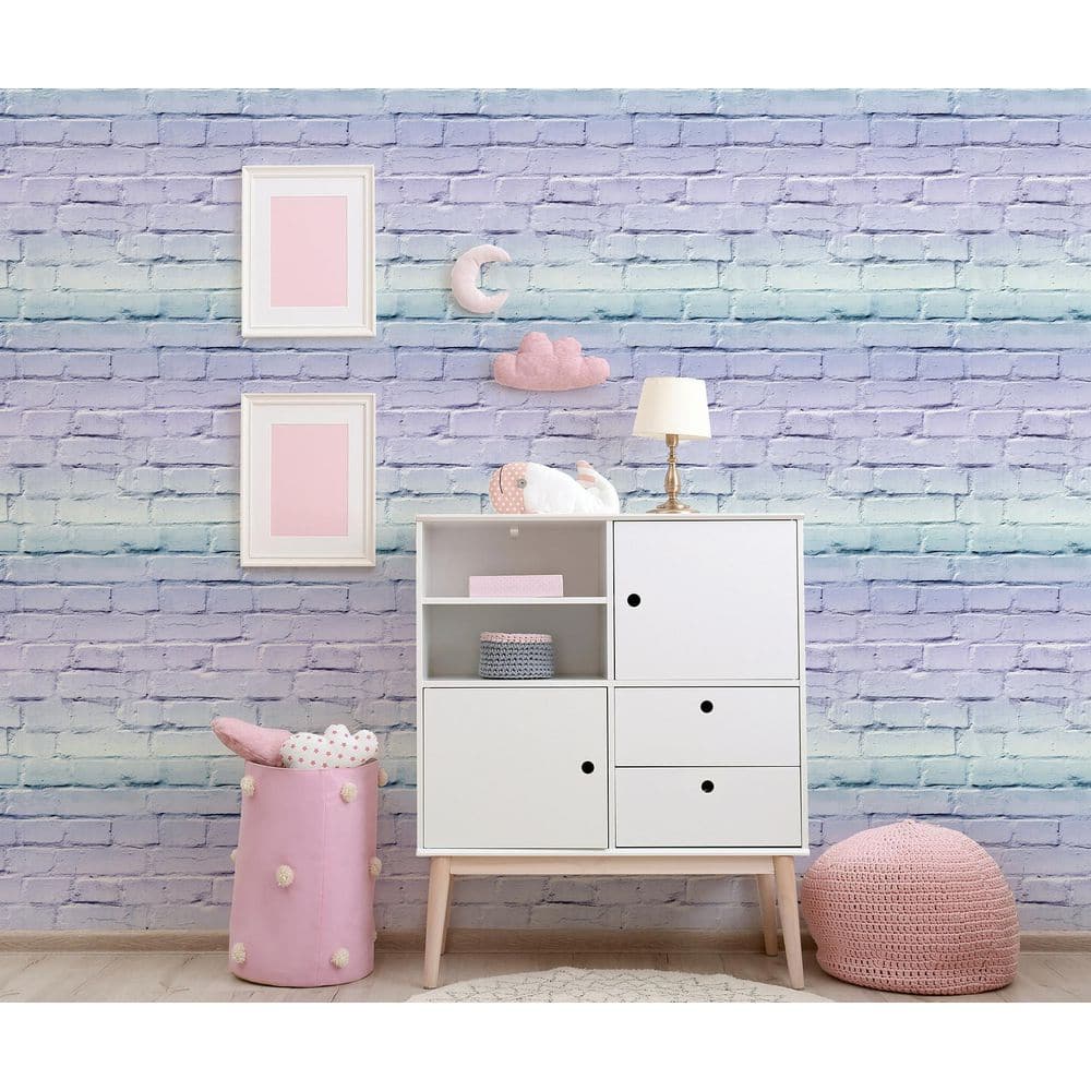 Winifred Ombre Brick Lavender by Arthouse Wallpaper – Brewster Home Fashions AH909707