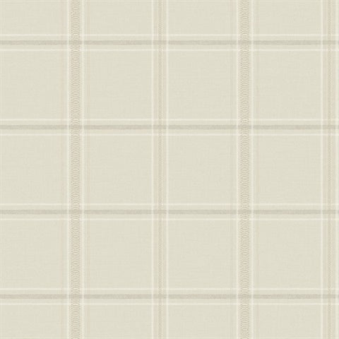 Auberge Ivory Plaid Wallpaper – Chesapeake 4169-27607