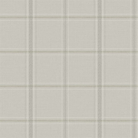 Auberge Taupe Plaid Wallpaper by Chesapeake