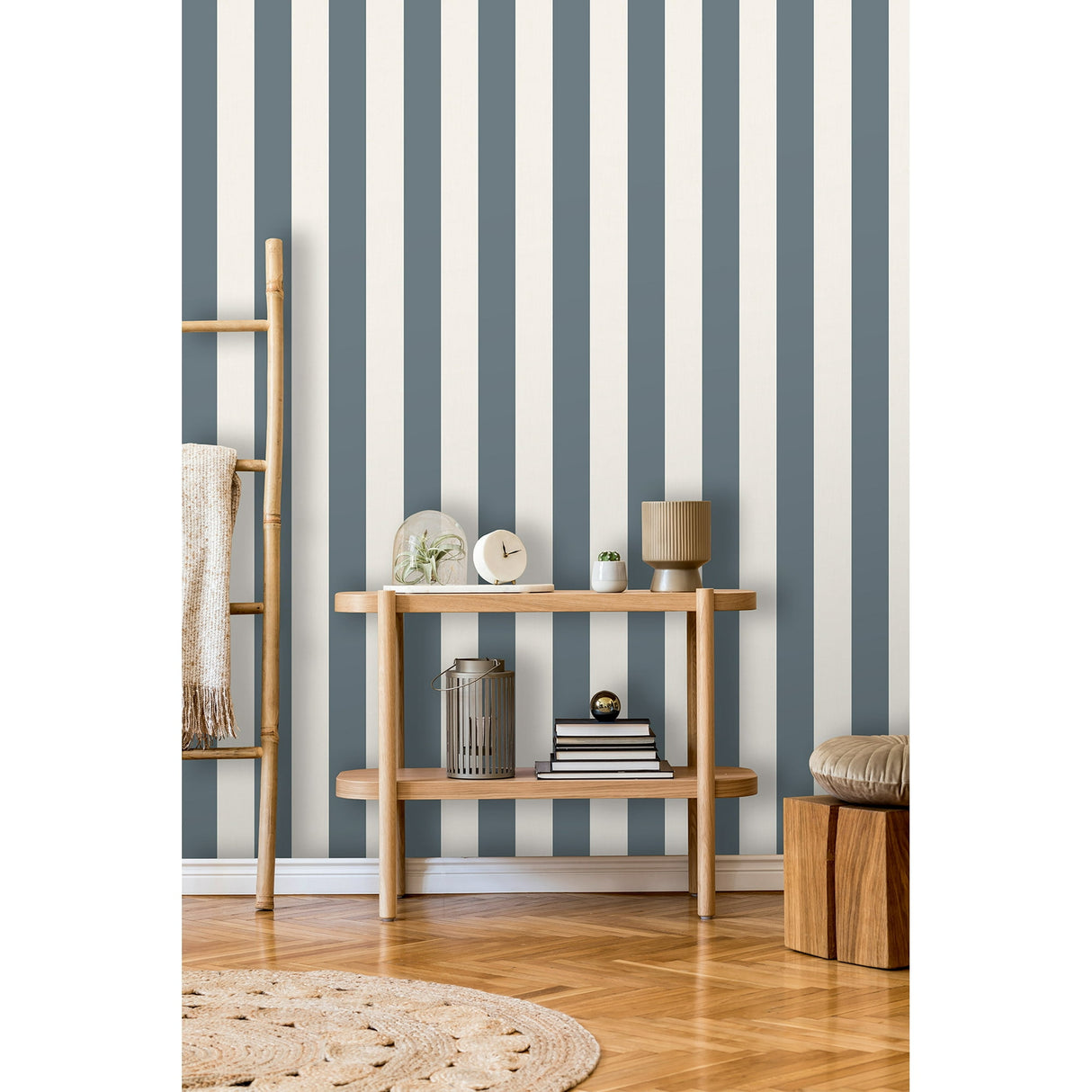 Tavish Blue by Fine Decor Stripe Wallpaper – Brewster Home Fashions FD43458