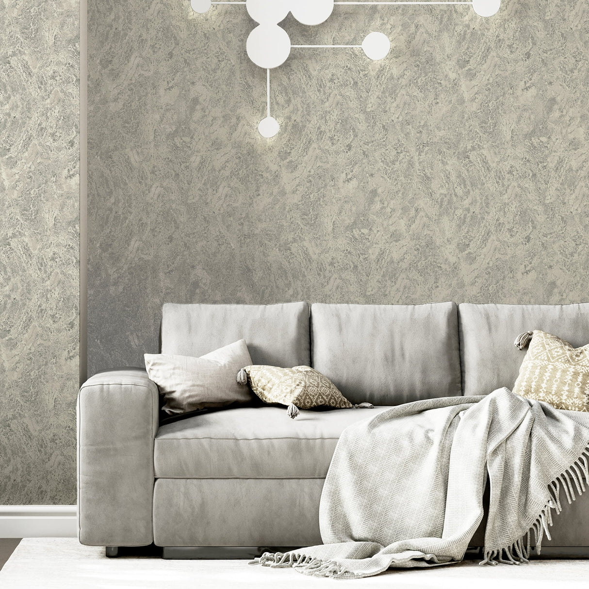Evonne Charcoal by Arthouse Marble Patina Wallpaper – Brewster Home Fashions AH296706