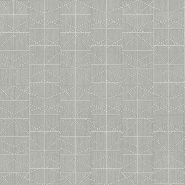 Braxton Grey Geometric Wallpaper by Warner, 54 in x 90 ft – 4184-4918