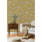 Juliette Mustard by Fine Decor Jacobean Wallpaper – Brewster Home Fashions FD43450