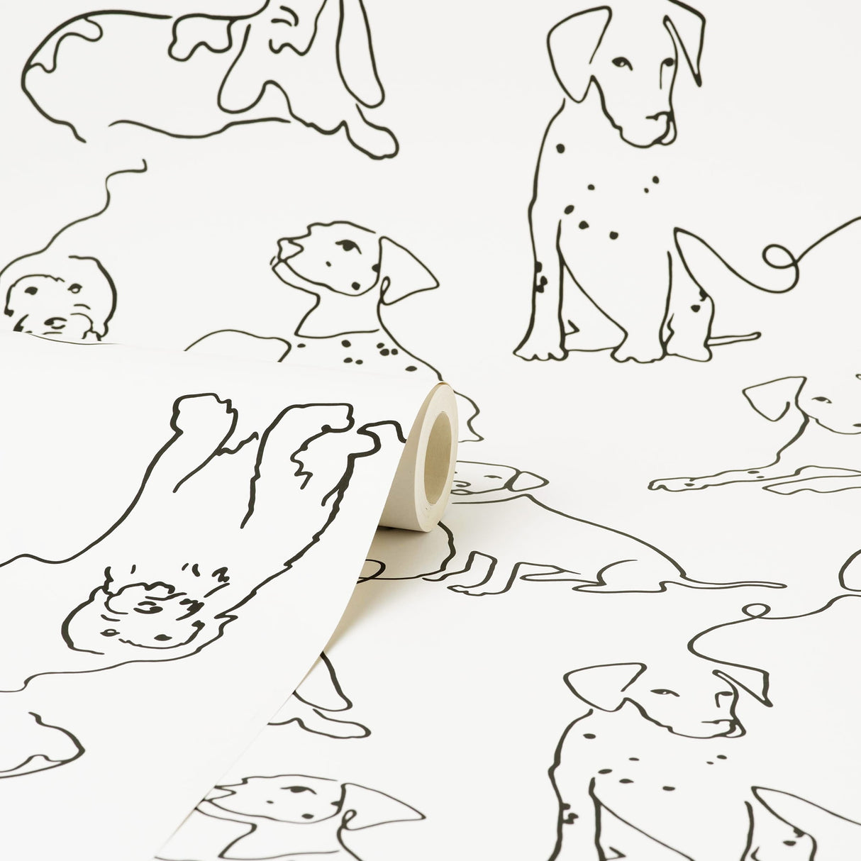Ansel Black by Fine Decor Dog Sketches Wallpaper – Brewster Home Fashions FD43783