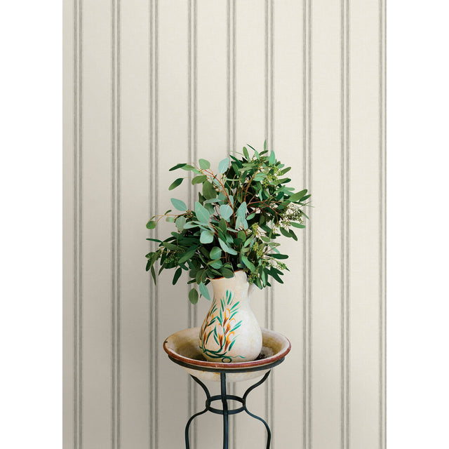 Johnny Charcoal by Chesapeake Stripes Wallpaper – Brewster 4169-13076