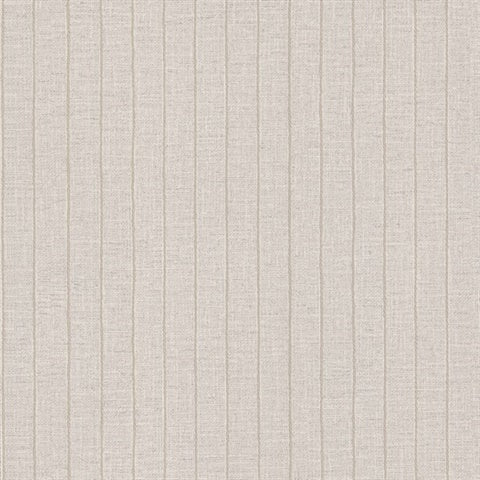 Cording Stripe Pearl Wallpaper by York Wallcoverings