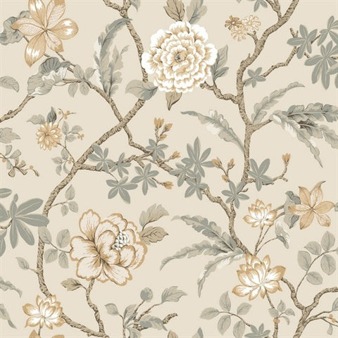 Courtyard Botanical Neutral Wallpaper – Ronald Redding MX9655