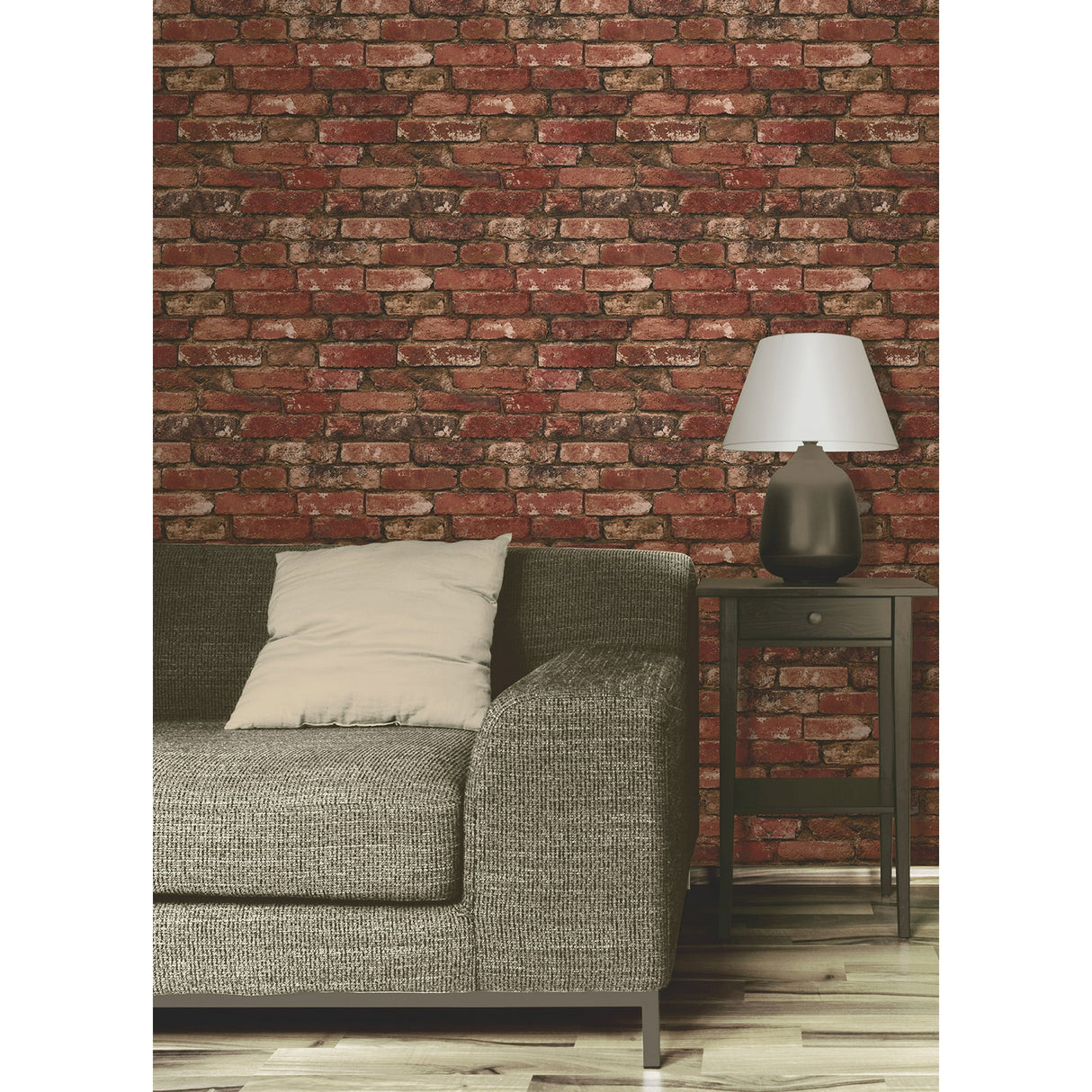 Davis Red by Fine Decor Rustic Brick Wallpaper – Brewster Home Fashions FD31285