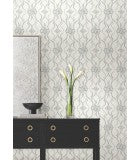 Pirouette White & Silver by Candice Olson Traditional Metallic Non Woven Damask Wallpaper – York Designer Series DF3373