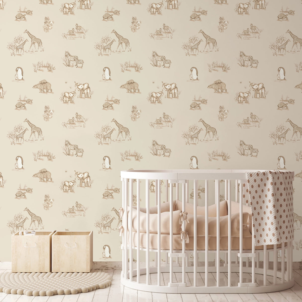 Safari Babies Beige by Advantage Animal Wallpaper – Brewster Home Fashions 4203-27553