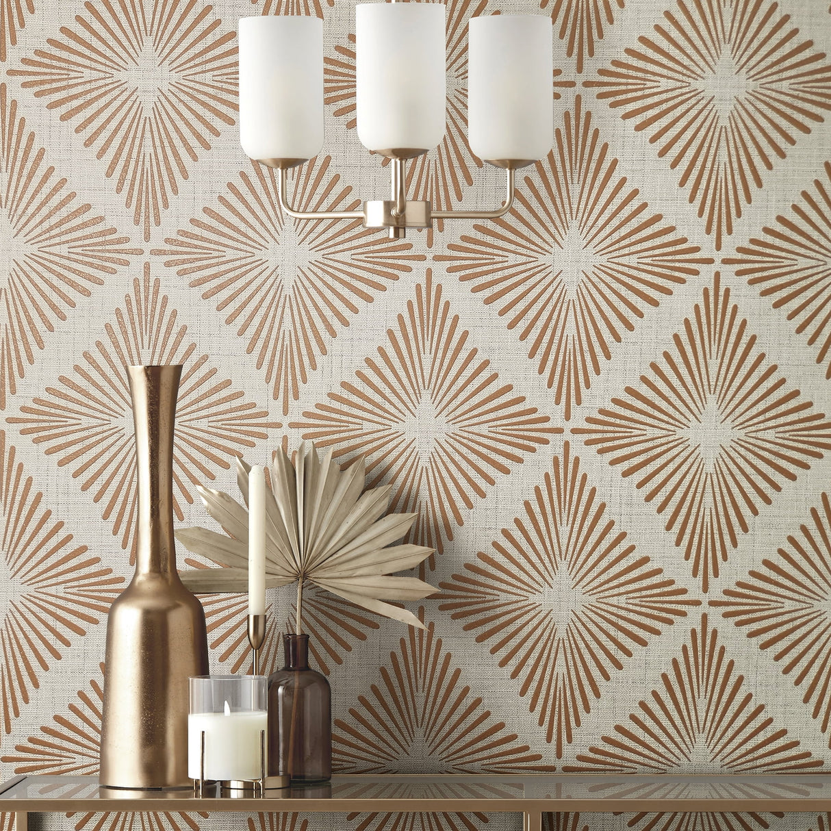 Denver Rust by Fine Decor Starburst Wallpaper – Brewster Home Fashions FD43748
