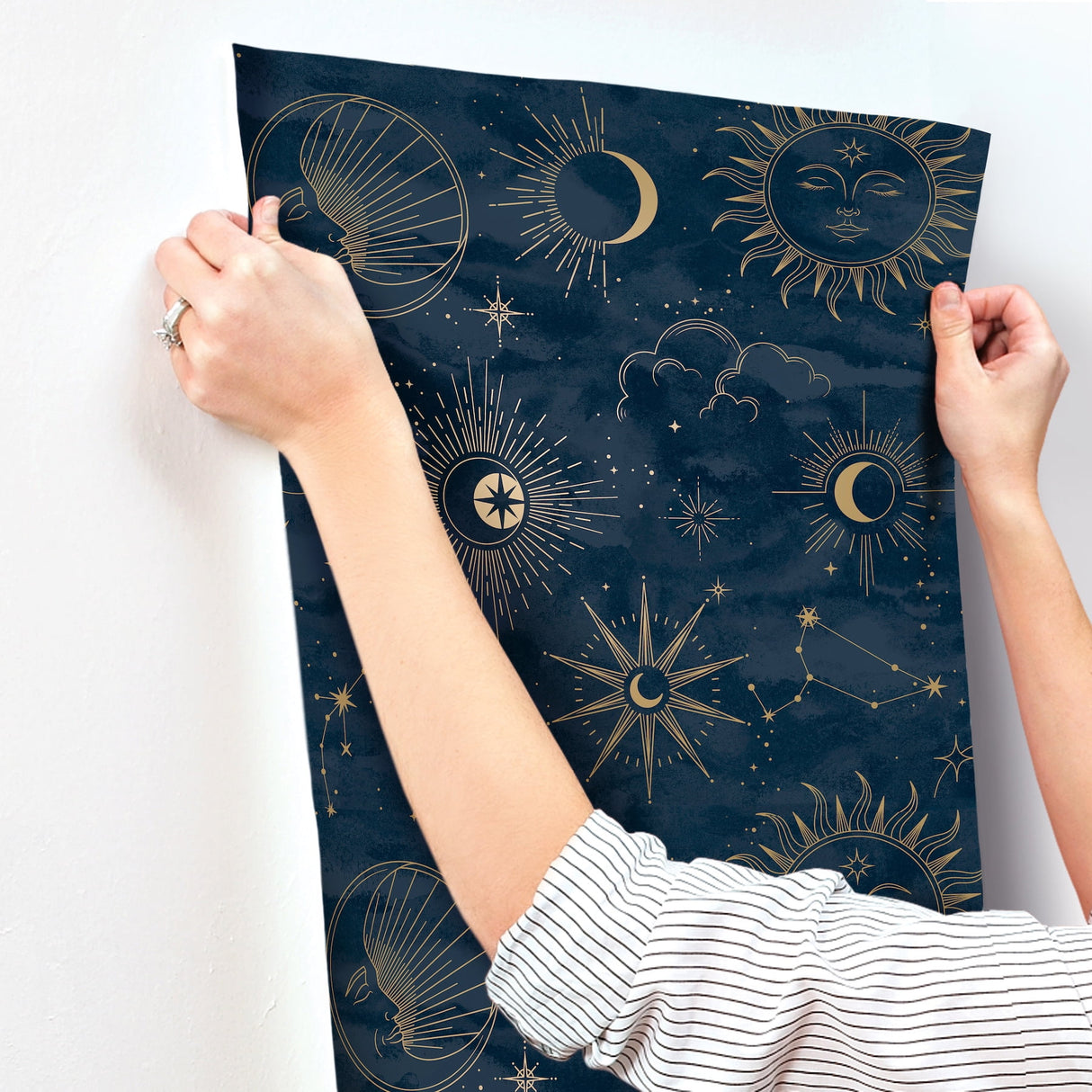 Mystic Navy by Advantage Celestial Wallpaper – Brewster Home Fashions 4203-27587