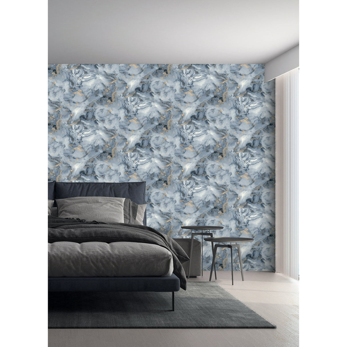 Merrick Navy by Arthouse Marble Wallpaper – Brewster Home Fashions AH923000