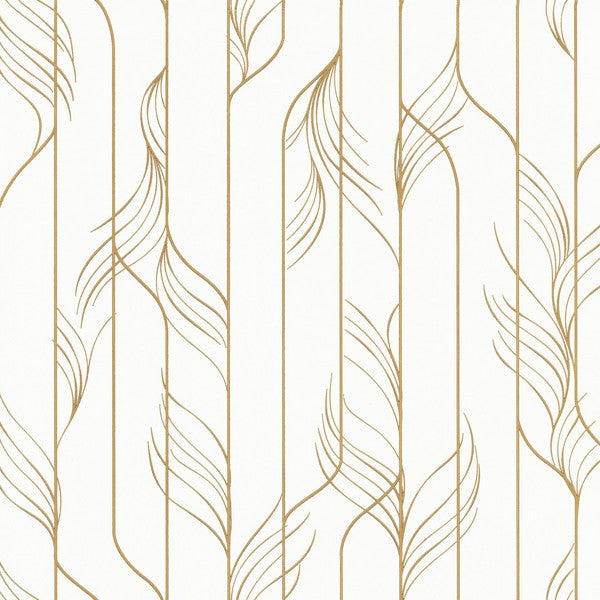 Elemental Thread White & Gold Wallpaper by Candice Olson – DF3301
