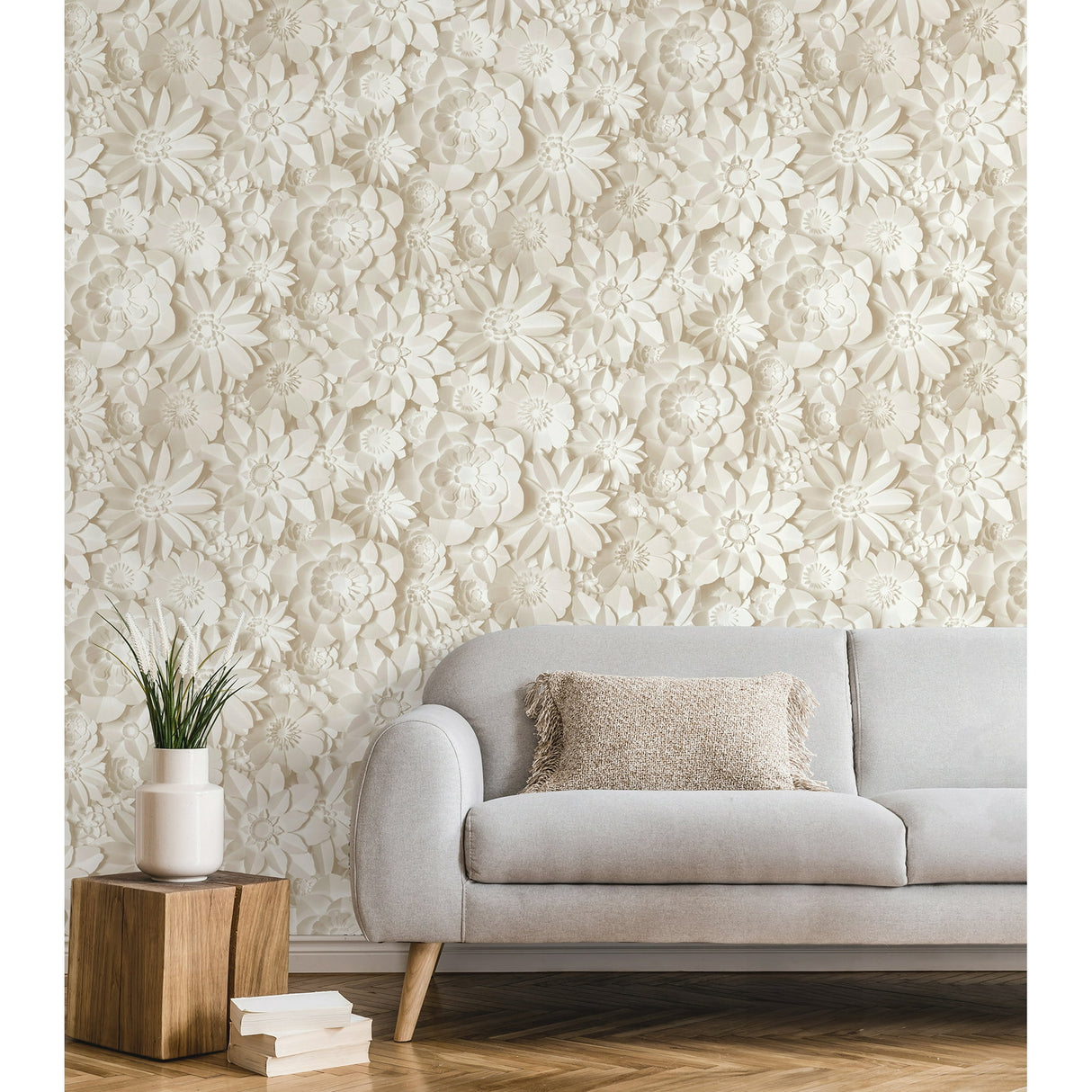 Dacre Cream by Fine Decor Floral Wallpaper- Brewster Home Fashions FD43604
