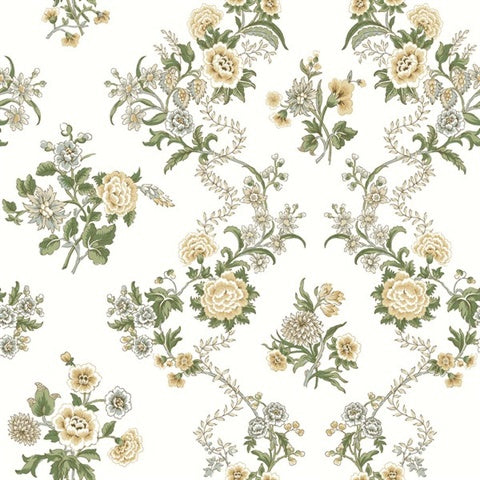 Genevieve Butter Floral Trail Wallpaper by Antonina Vella