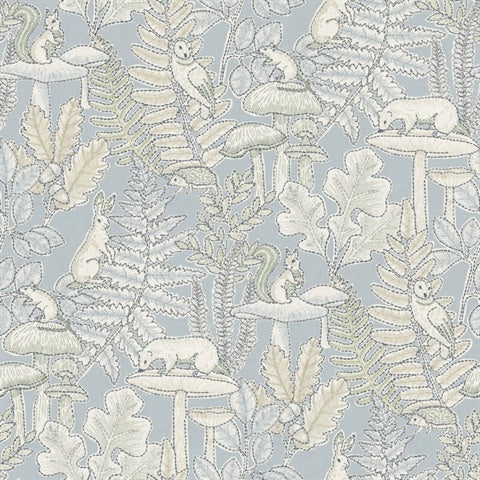 Holt Light Blue Woodland Wallpaper by Chesapeake, pattern 4169-83102