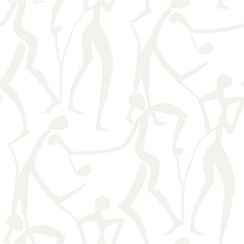 Joyful Dancers Pearl Wallpaper by York Wallcoverings, pattern ZM2833