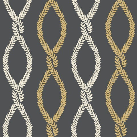 Laureate Black Vine Trellis Wallpaper VP1324 by Antonina Vella