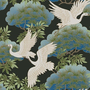 Sprig & Heron Beige by Ronald Redding Botanical Wallpaper- York Designer Series ZA8009