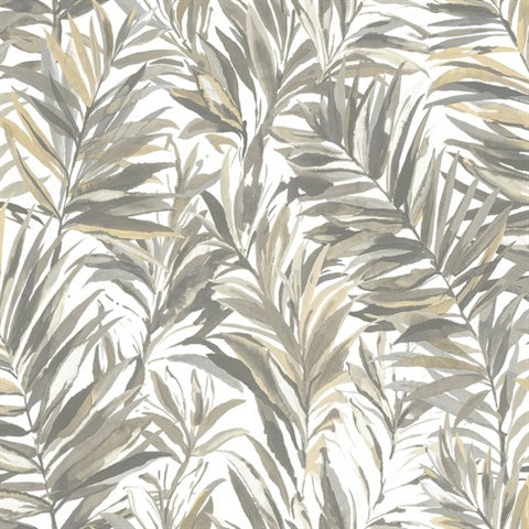 Swaying Palms Neutral Wallpaper GN2543 by York Wallcoverings
