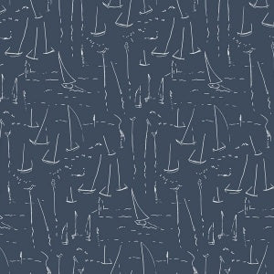 Vermillion Coast Gold by York Wallcoverings Nautical Sailboat Wallpaper – York Wallcoverings ZM2845