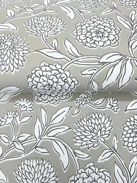 Chatsworth Garden Taupe by Antonina Vella Floral Trail Wallpaper – York Designer Series VP1363