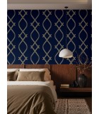 Ellena Navy by Ronald Redding Geometric Wallpaper- York Designer Series ZA8032