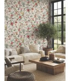 Kimora's Garden Ivory by Ronald Redding Floral & Bird Sidewall Wallpaper – York Designer Series ZA8039