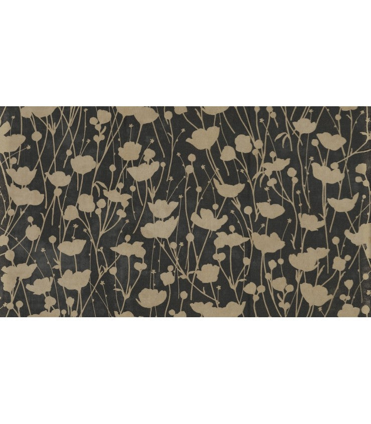 Shimmering Poppies Black & Gold Wallpaper ZA8066