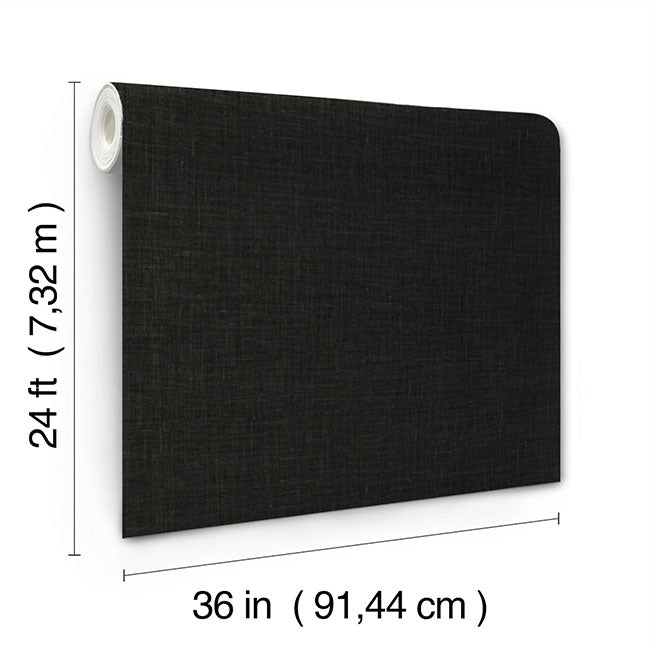 Jute Weave Black by Ronald Redding Grasscloth Wallpaper – York Designer Series GRL88385