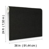 Jute Weave Black by Ronald Redding Grasscloth Wallpaper – York Designer Series GRL88385