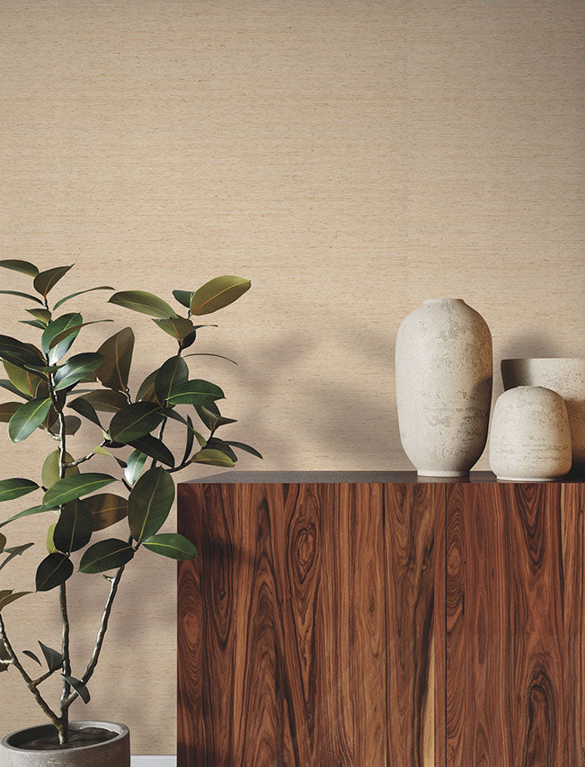 Nature's Abaca Oat by Ronald Redding Grasscloth Wallpaper – York Designer Series YGL7052