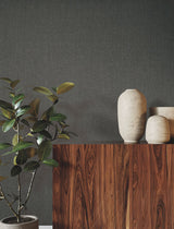Check Paperweave Graphite by Ronald Redding Grasscloth Wallpaper – York Designer Series YGL7078