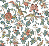 Parterre Coral Jacobean Wallpaper by Antonina Vella VP1316 close-up