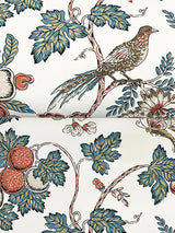 Parterre Coral Cornflower & Ginger by Antonina Vella Jacobean Wallpaper – York Designer Series VP1316