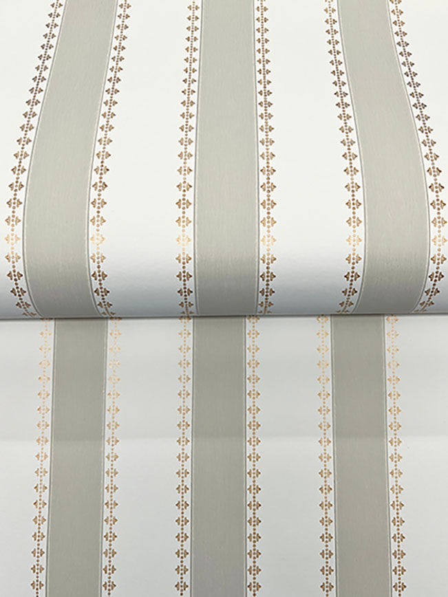 Tilford Beige by Antonina Vella Awning Stripe Wallpaper – York Designer Series VP1372