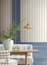 Tilford Beige by Antonina Vella Awning Stripe Wallpaper – York Designer Series VP1372
