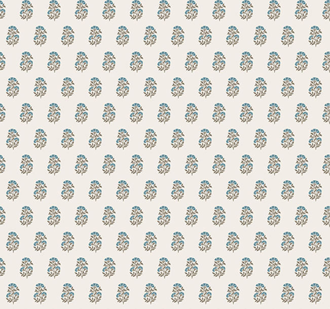 Sylvie Teal Floral Wallpaper VP1383 by Antonina Vella for York Designer Series