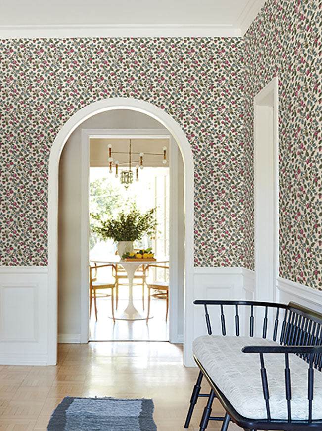 Framboise Merlot by Antonina Vella Berry Vines Wallpaper – York Designer Series VP1411