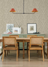 Kiwassa Sage by Chesapeake Antler Damask Wallpaper – Brewster Home Fashions 4169-12706