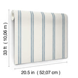 Johnny Blue by Chesapeake Stripes Wallpaper – Brewster Home Fashions 4169-13075