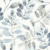 Pinnate Blue Leaves Wallpaper by Chesapeake, 20.5 in x 33 ft roll