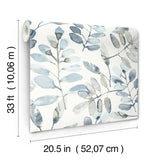 Pinnate Blue by Chesapeake Leaves Wallpaper – Brewster Home Fashions 4169-13908