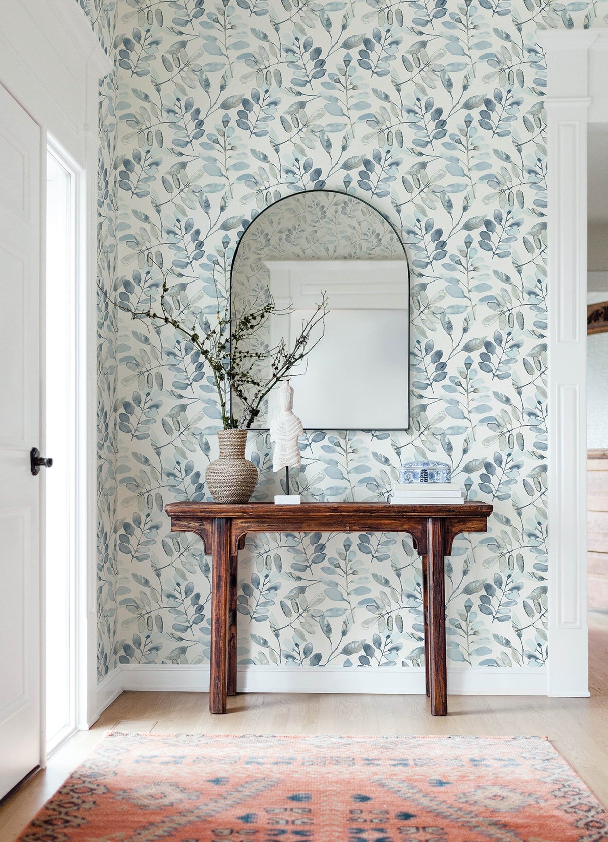 Pinnate Blue by Chesapeake Leaves Wallpaper – Brewster Home Fashions 4169-13908