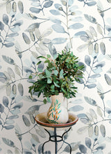 Pinnate Blue by Chesapeake Leaves Wallpaper – Brewster Home Fashions 4169-13908
