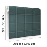 Auberge Teal by Chesapeake Plaid Wallpaper – Brewster Home Fashions 4169-27610