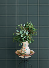Auberge Teal by Chesapeake Plaid Wallpaper – Brewster Home Fashions 4169-27610